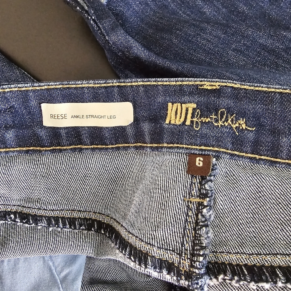 Kut from the Kloth Reese‎ Ankle Straight Leg Jeans Light Distress Dark Wash 6 - Picture 8 of 10